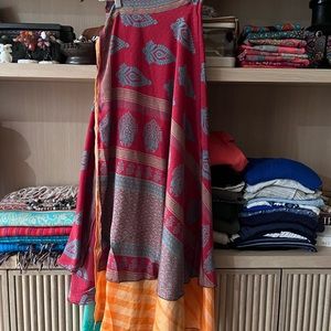 Indian Silk All In One wrap Dress, Skirt, Wrap